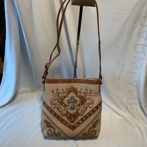 Western light brown crossbody purse